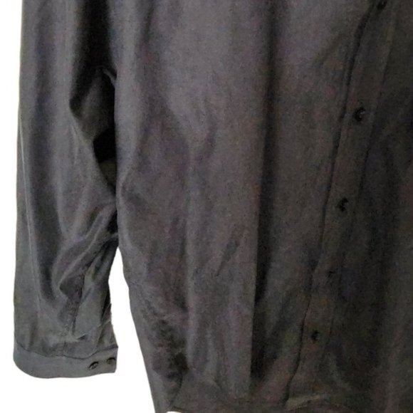 Robert Stock Button Up Shirt Sz L Large Black Long Sleeve Mens - Picture 5 of 11